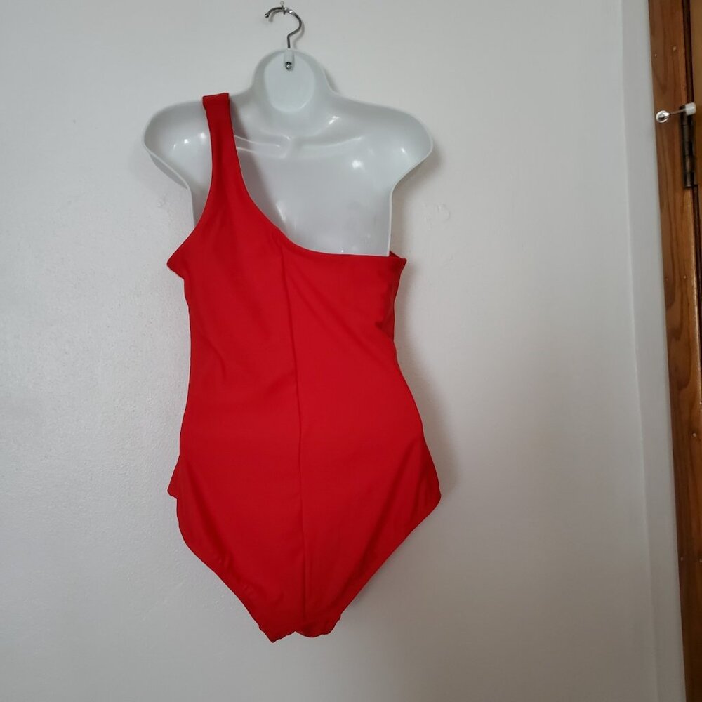Kona Sol Red One Shoulder One Piece Swimsuit Size Large New - Picture 6 of 9